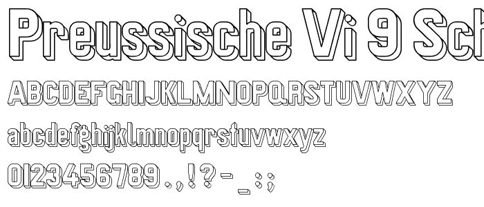 Preussische VI 9 Schatten-Linie font